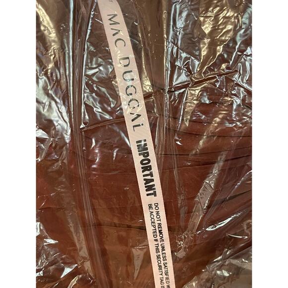 Mac Duggal NEW Size 10 Style 26513 Brown Faux Wrap Sleeveless V Neck Wrap Gown - Picture 9 of 9